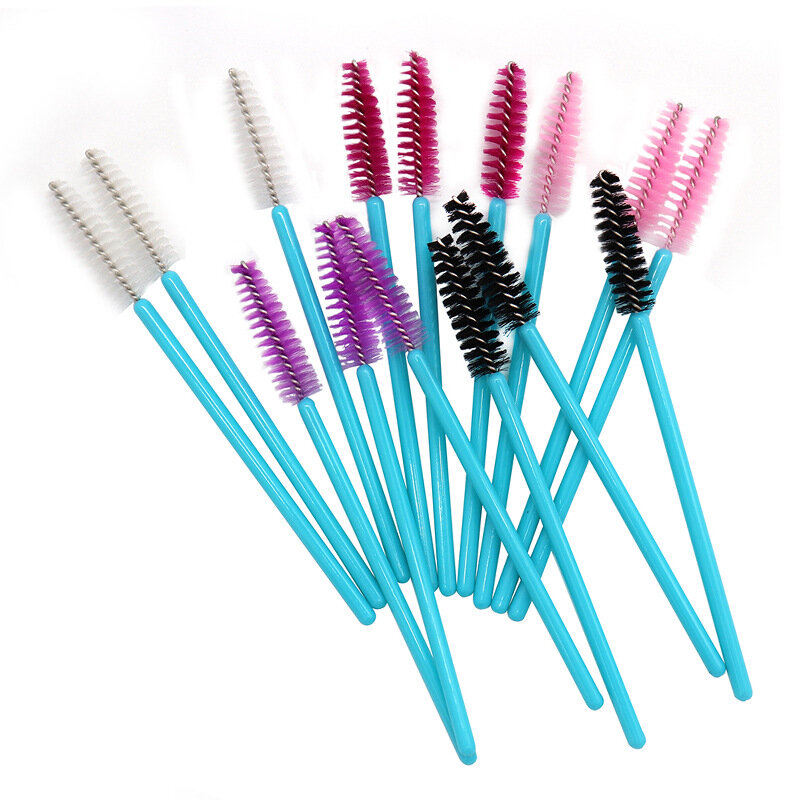 Novo 50 pçs macio cílios escovas cabeça para cílios sobrancelha aplicador rímel varinhas aplicador maquiagem ferramentas