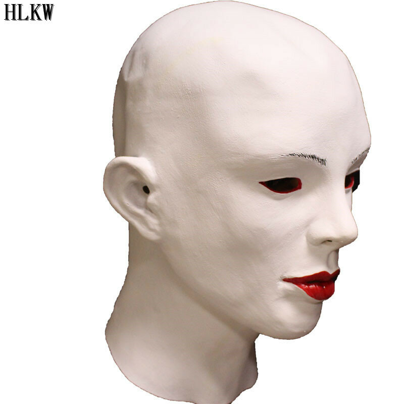DHL Fast Ship Realistic Female Head Rubber Mask Latex Human Face Party Costume Cosplay Women Full Head Carnival Mask Halloween
