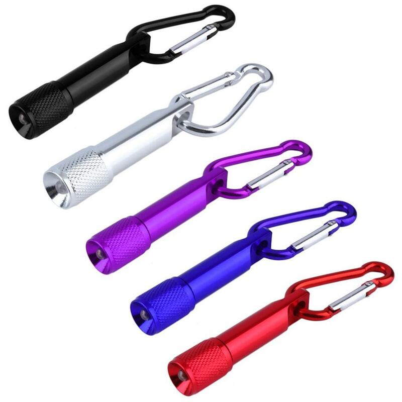 Mini-tocha LED Light Keychain, alumínio colorido, portátil, brilhante, bolso, portátil, chaveiro, chaveiro, camping, lâmpada, quente