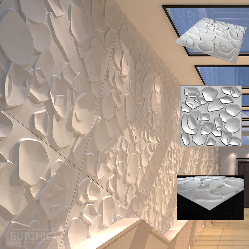 Panel de pared geométrico 3D, pegatina de papel tapiz, mural, diseño de diamante, decoración de azulejos, molde 3D, estética de los 90, 50x50cm, 12 unidades