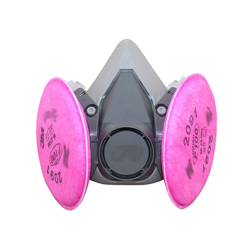 17 in 1 6200 Half Mask Spray Paint Gas Mask Respiratory Protection Safety Work Dust-proof Respirator Mask Filter Industrial