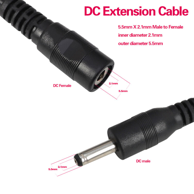 Cable de extensión de 12 voltios para cámara CCTV, 10 metros de CC, 12 V de potencia, 10 M, 5,5mm x 2,1mm /20 pies, enchufe de CC, Cable de extensión de 12 voltios