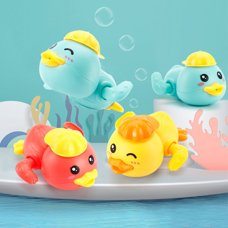 어린이 만화 오리 아기 목욕 장난감, 귀여운 동물 클래식 아기 해변 물 시계 장난감, 유아 물 수영 게임