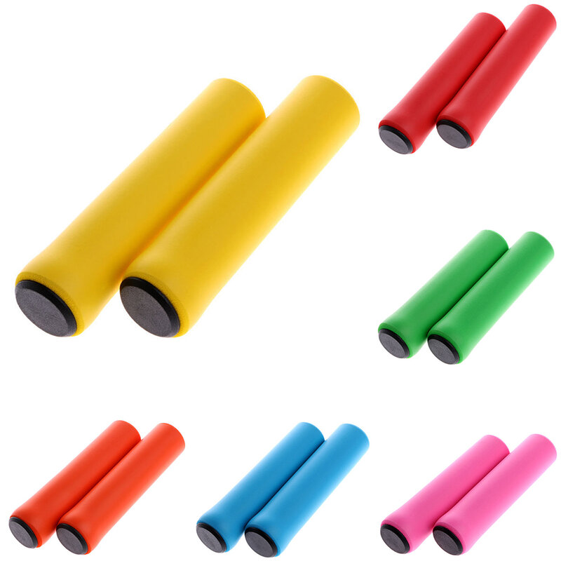 1Pair Silicone Cycling Bicycle Grips Outdoor MTB Mountain Bike Handlebar Grips Cover Anti-slip Strong Support Grips Bike Part