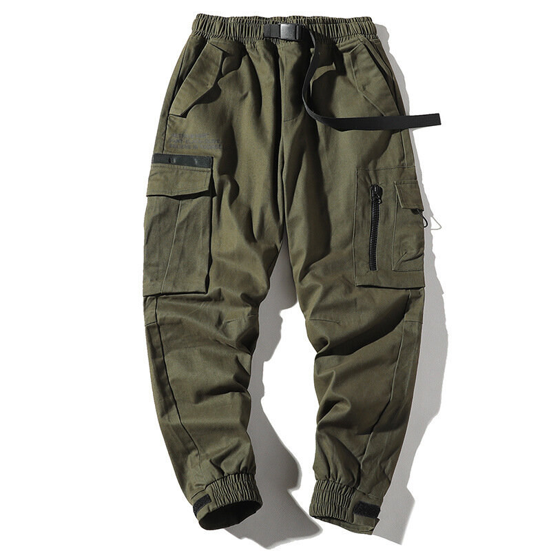 Pantaloni jogger Cargo per uomo Casual Hip Hop Hit Color tasca pantaloni maschili pantaloni sportivi nastri Streetwear pantaloni Techwear