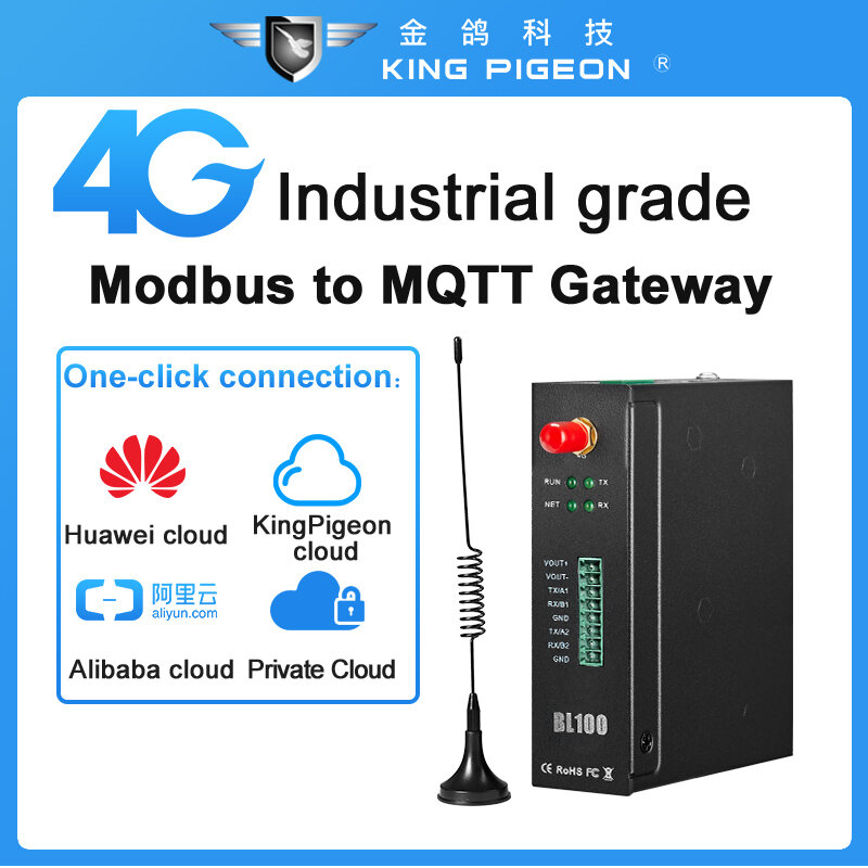 Convertitore da Modbus RTU a MQTT Gateway IoT industriale 4G per misuratori intelligenti PLC registratore di dati seriale a 4G supporto Sparkplug BL100