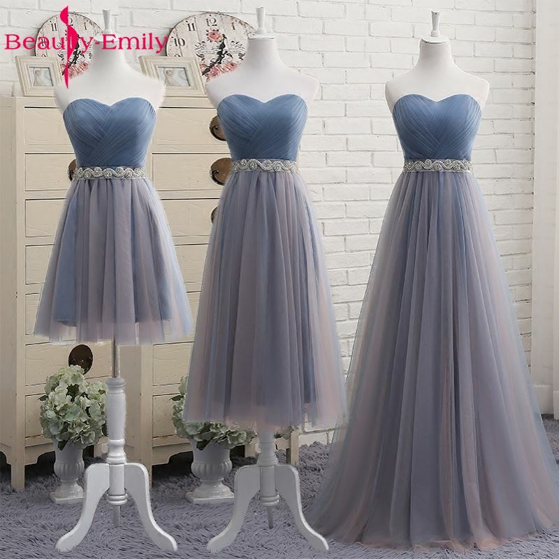 Beauty-Emily V Neck Bridesmaid Dresses Long for Wedding Elegant A Line Tulle Pink Party Gowns for Wedding Guests Prom Dress