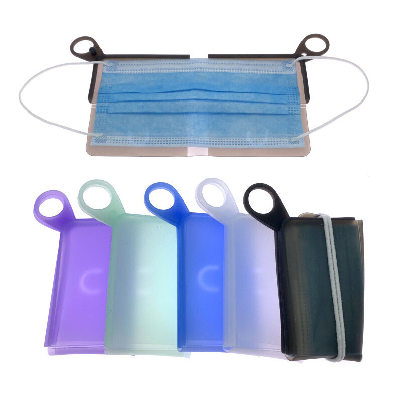 Portable Face Mask Storage Folder Reusable Silicone Organizer for Disposable Mask Container Foldable Recycling Mask Holder