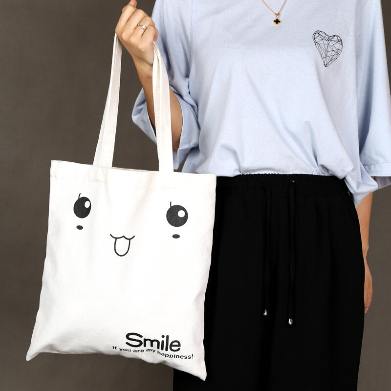 New Fashion Shopping Bags Durable Women Student Cotton Linen Single Shoulder Bag Shopping Tote Check Plaid Female Flax Canvas