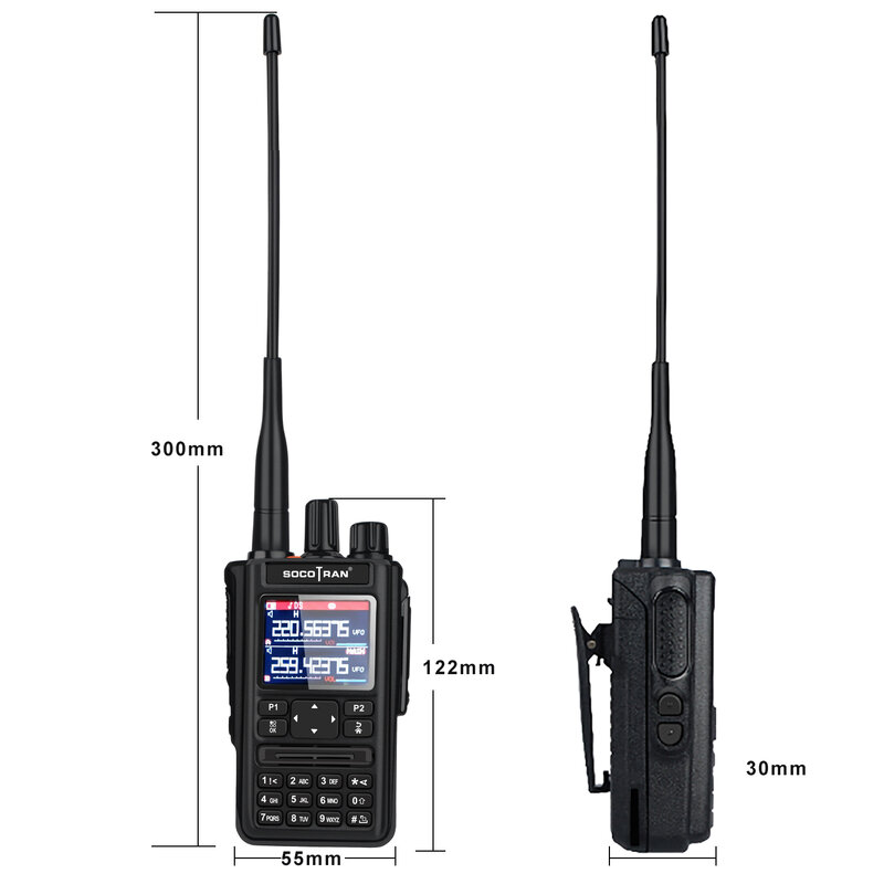 Socotran-Walkie Talkie com GPS e Bluetooth, 220-260MHz UV, 350-390MHz, 136-174MHz, 400-520MHz, Scrambler, FM, VOX, DTMF, 6 Bandas