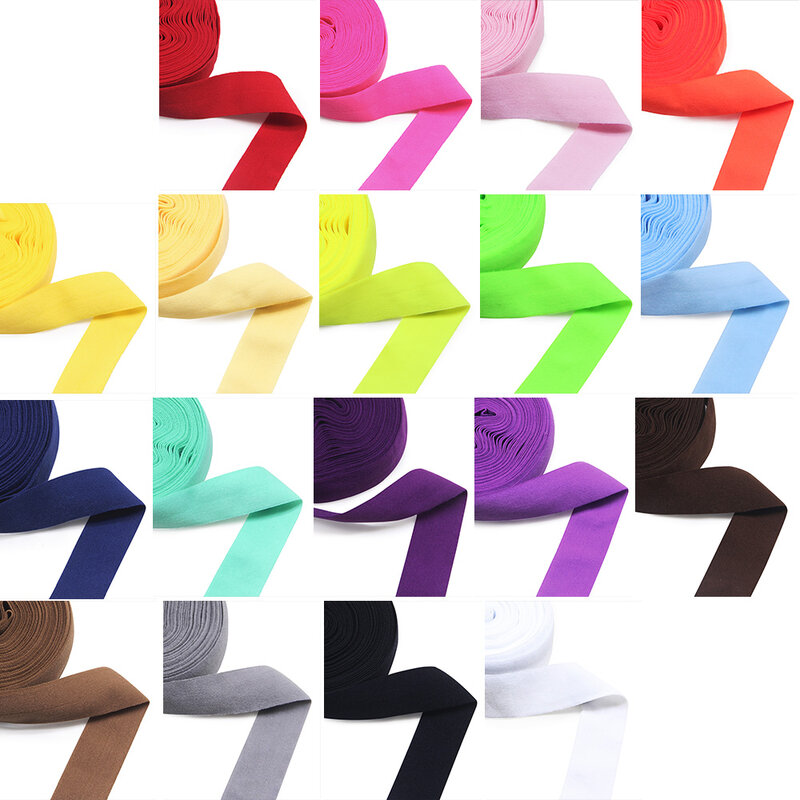 5yds 3/4 "(20mm) banda elástica multicolorido dobrar sobre elastano fita elástica para costura laço guarnição cintura banda vestuário acessório
