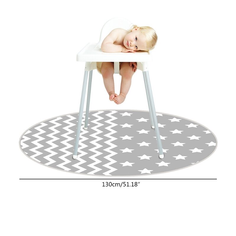 Highchair Floor Protector Mat Anti-Slip Silicone Spot Mat Baby Eatting Mat Round Floor Crawling Play Mat Anti-Slip