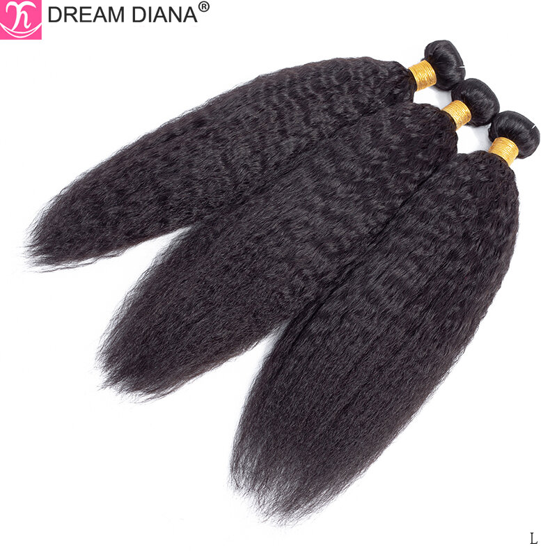 DreamDiana-Ombre Peruano Kinky Pacotes de Cabelo Liso, 2Tone, Remy Yaki Cabelo, Extensão Do Cabelo Afro, 100% Cabelo Humano