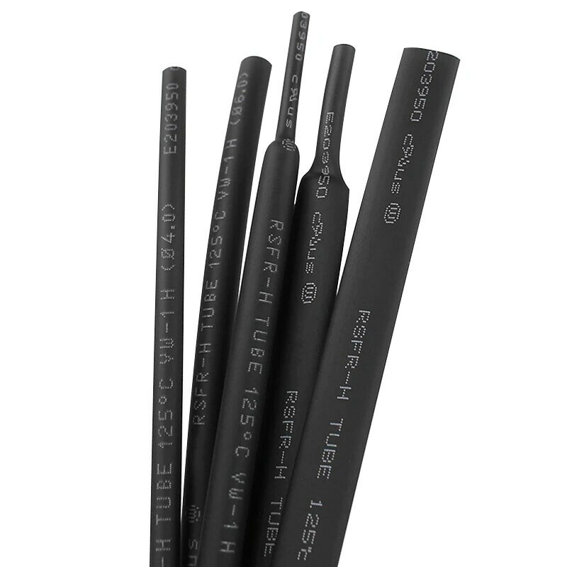 Tubo Termocontraíble retardante de llama, kit de aislamiento, color negro, 1/2/3/4/5/6/8/10/12/14/16/18/20mm, 10 metros/lote cable de alambre