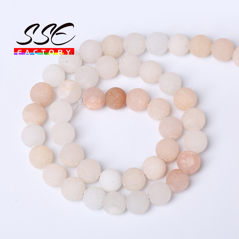 Wholesale Natural Stone pink aventurine Frosted Beads Matte Round Loose Beads 4 6 8 10 12MM For Jewelry Making Fit DIY Bracelet