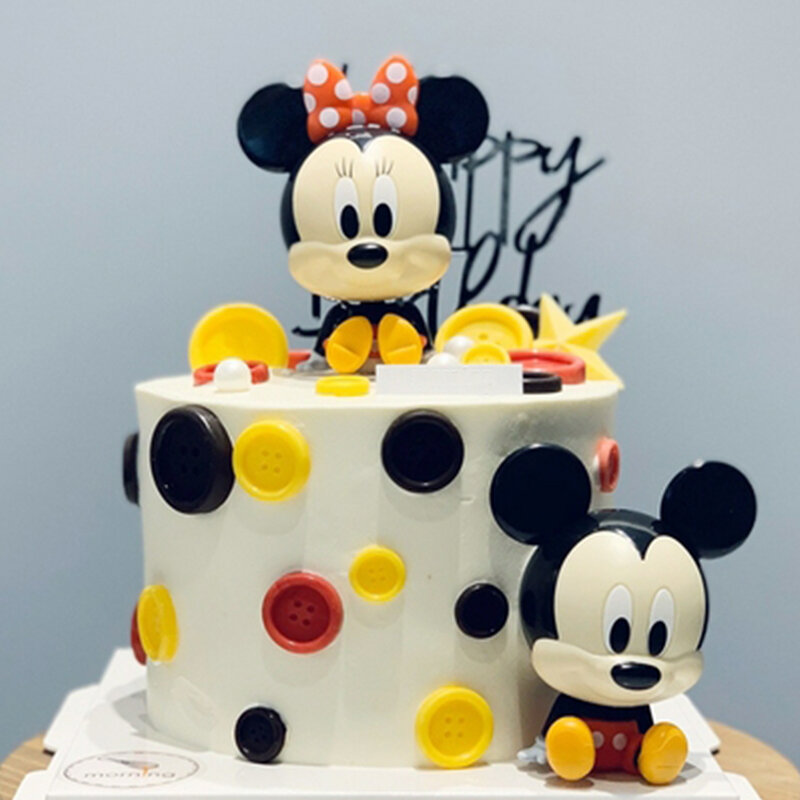 Perlengkapan Dekorasi Pesta Ulang Tahun Bayi Ornamen Dekorasi Kue Puncak Kue Kartun Mickey Mouse Minnie Hadiah Ulang Tahun