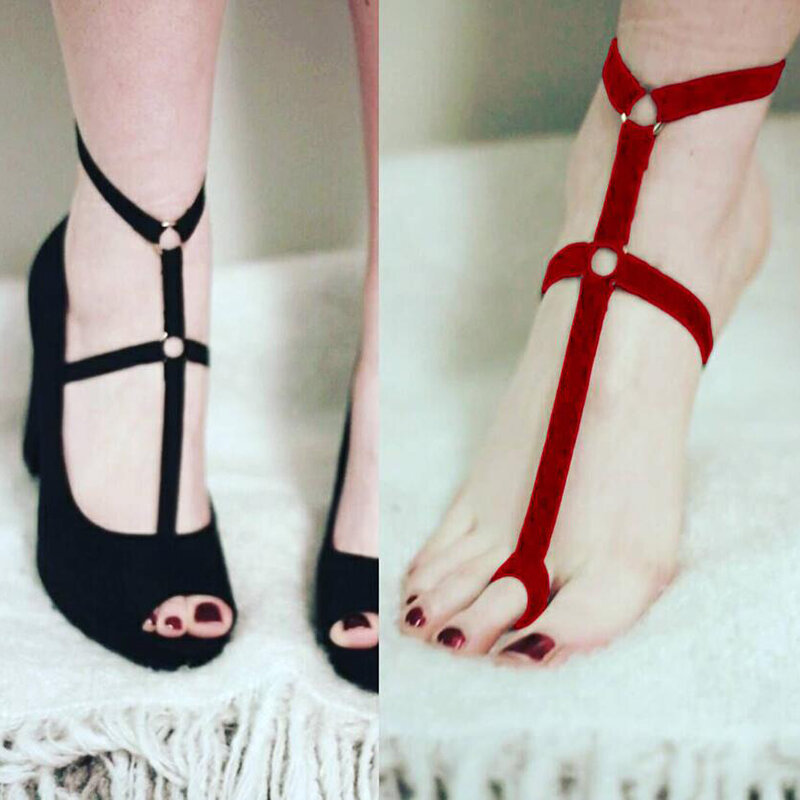 1pc Frauen Sexy Fuß Dekoration Multi Farben Polyester Fuß Bandage Gürtel Fuß Strumpfband