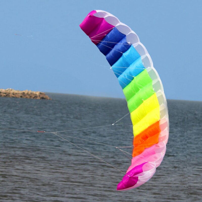 1.4/2/2.7m Rainbow podwójna linia Kitesurfing Stunt spadochron miękki latawiec z parafolii Surfing Kite Sport latawiec duży odkryty plaża latawiec