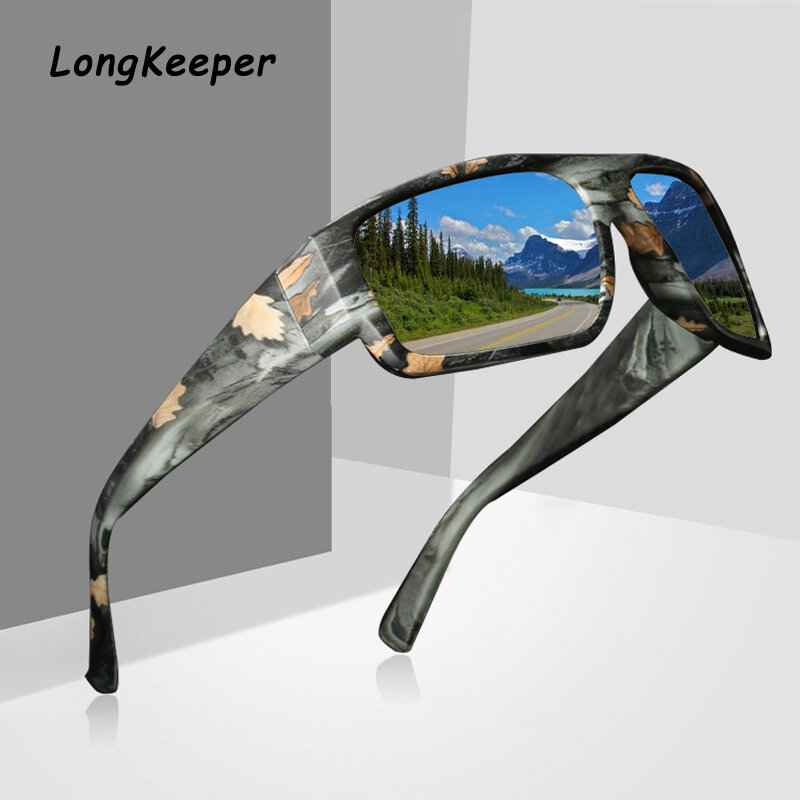 สแควร์ Photochromic แว่นตากันแดดผู้ชาย Polarized Chameleon แว่นตาขับรถแว่นตากันแดดแว่นตาเปลี่ยนสีชาย Camo Oculos Gafas