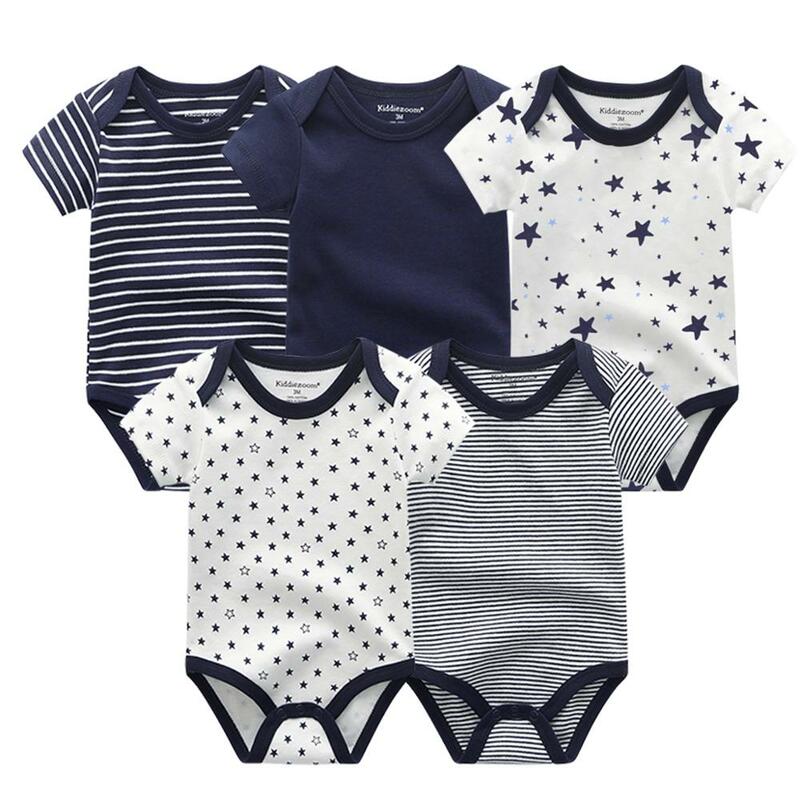 Śpioszki dla niemowląt 5-pak kombinezon dla niemowląt chłopiec i dziewczęta ubrania letnie wysokiej jakości paski noworodka ropa bebe odzież kostium
