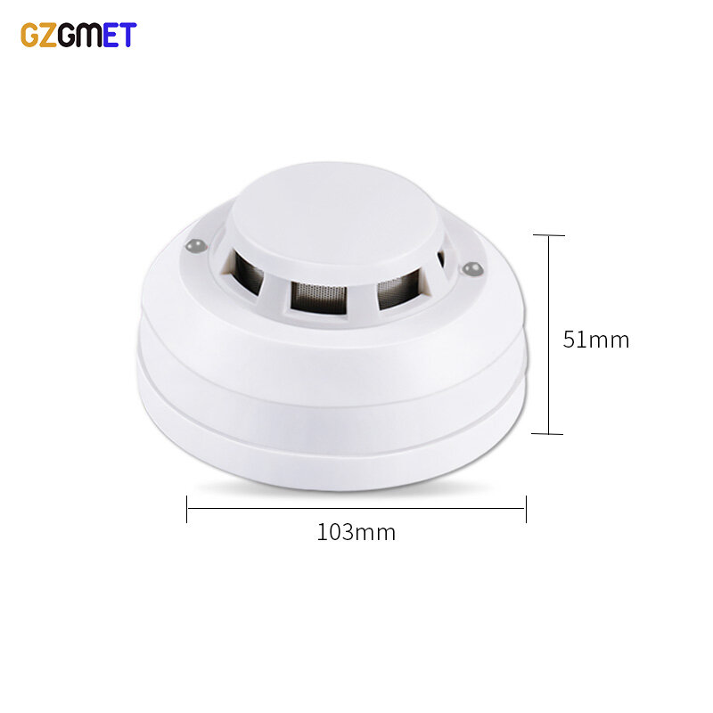 GZGMET 12V DC Smoke Detector Photoelectric Home Alarm Sensor Fire Security Detector for Wired Alarm System