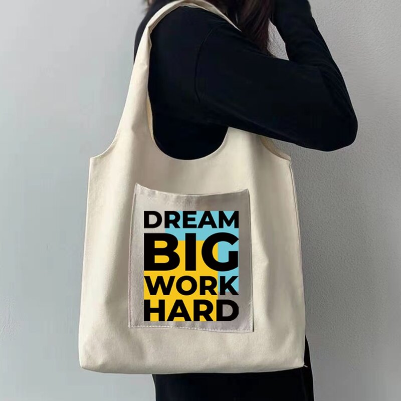 Модная Холщовая Сумка для женщин, большая портативная сумочка-мессенджер на плечо в стиле Харадзюку, дорожная моющаяся дизайнерская сумка с принтом