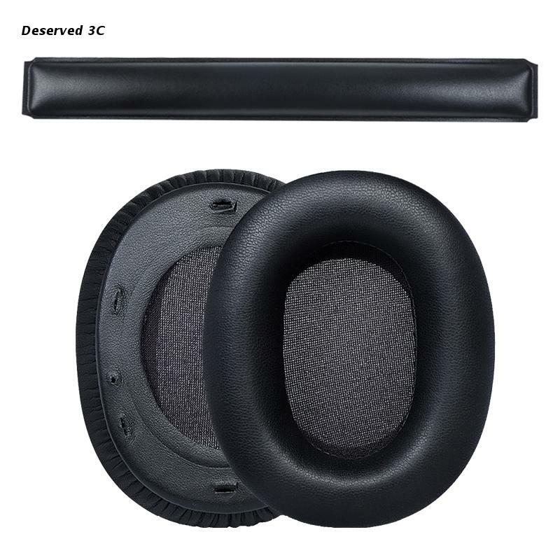 Leather Cushion Earpads Head Beam Compatible for Edifier W800BT plus Headset Earmuffs Memory Foam Covers Headphone Pads