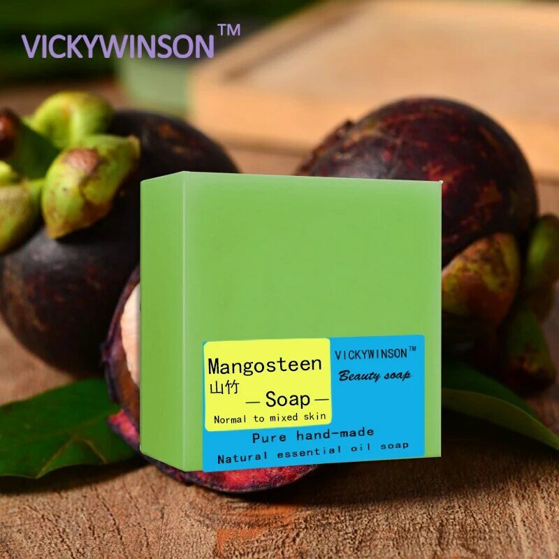 Vickywinson mangosteen sabonete artesanal 100g melanina sabonete glicerina sabão orgânico sabão rosto mulher sabão de óleo essencial