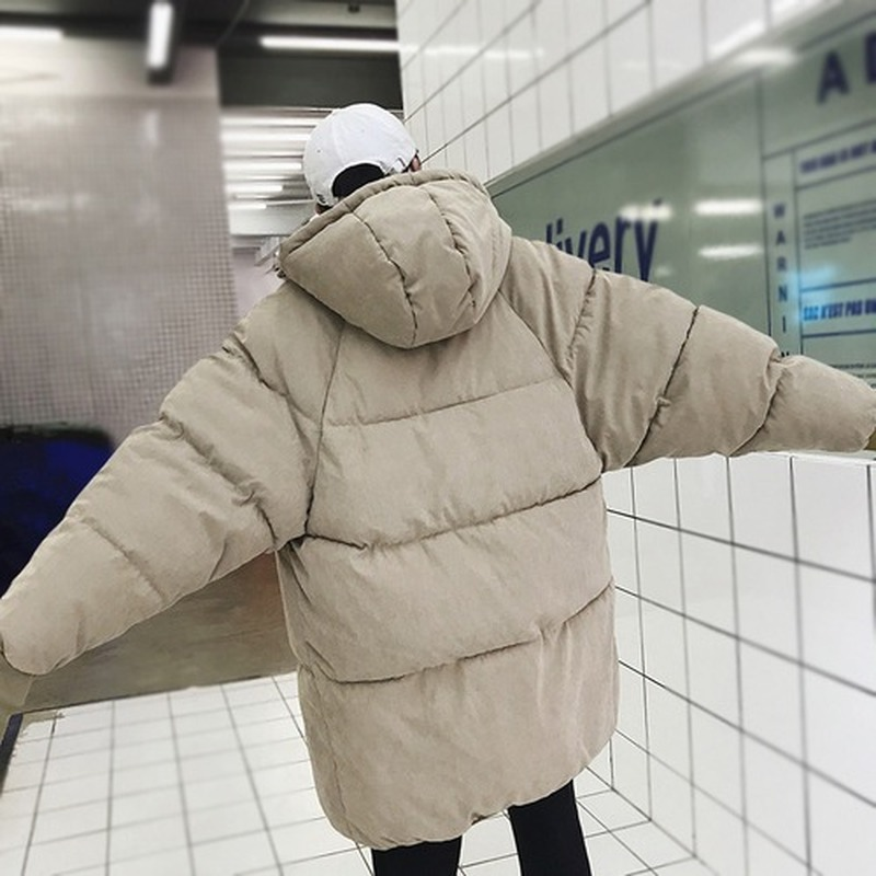 Giacca invernale da uomo Parka con cappuccio da uomo giacca lunga coreana cappotto in cotone giacca a vento da uomo Parka cappotti da pane caldi Oversize cappotti da neve