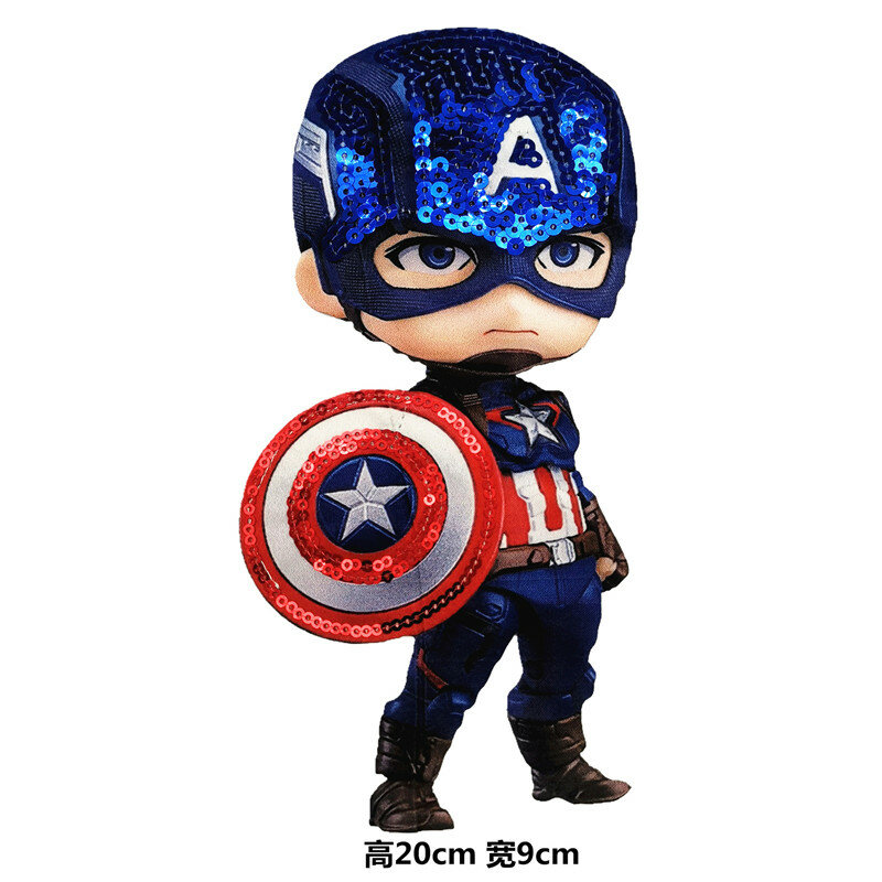 Cartoon Avengers naszywki z tkaniny akcesoria krawieckie chłopiec heros haft naszywka do szycia DIY do dekoracji odzieży tkanina z cekinami naklejka