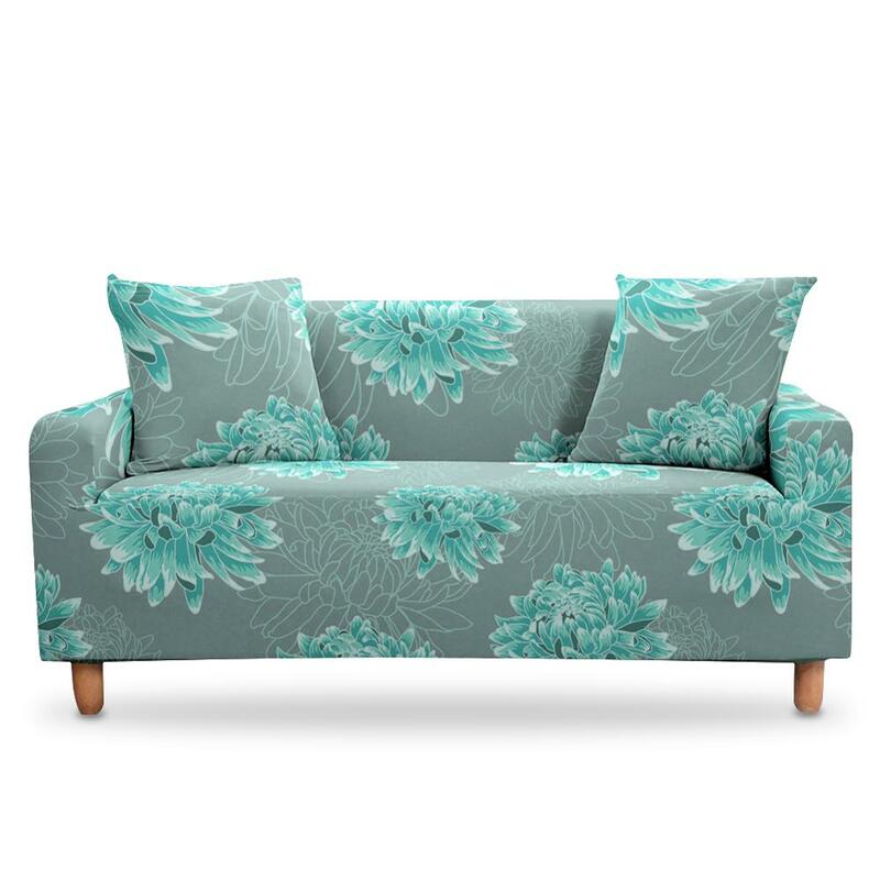 Stretch Sofa Cover 3D Digitale Bloemen Couch Cover Elastische Hoek Hoes 2/3 Seatersfor Woonkamer Kantoor Decoratie L Vorm