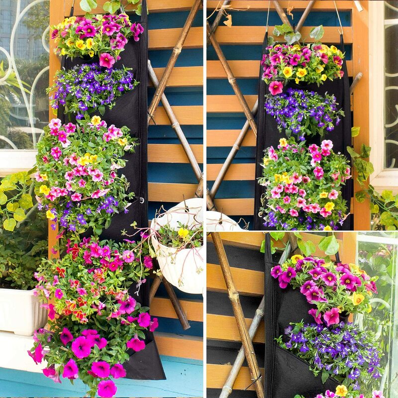 Vertical Hanging Garden Planter, Flower Pots, Layout, Waterproof Wall Mount, Grow Bag, Indoor and Outdoor Use, New Design