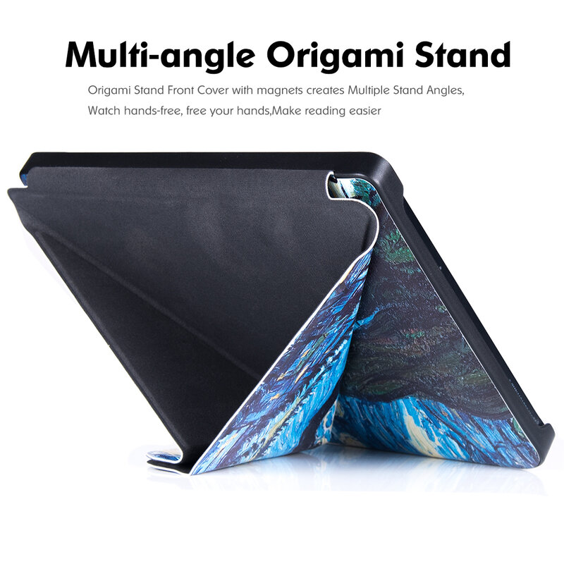 Tolino Vision 6 funda con soporte para eReader Origami, cubierta de cuero PU Premium con Auto Sleep/Wake