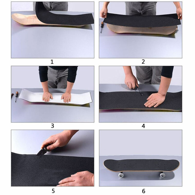 Pegatina antideslizante para cubierta de tabla de patinaje, Cinta de agarre de papel de lija para Longboarding, accesorio para monopatín, 8524cm