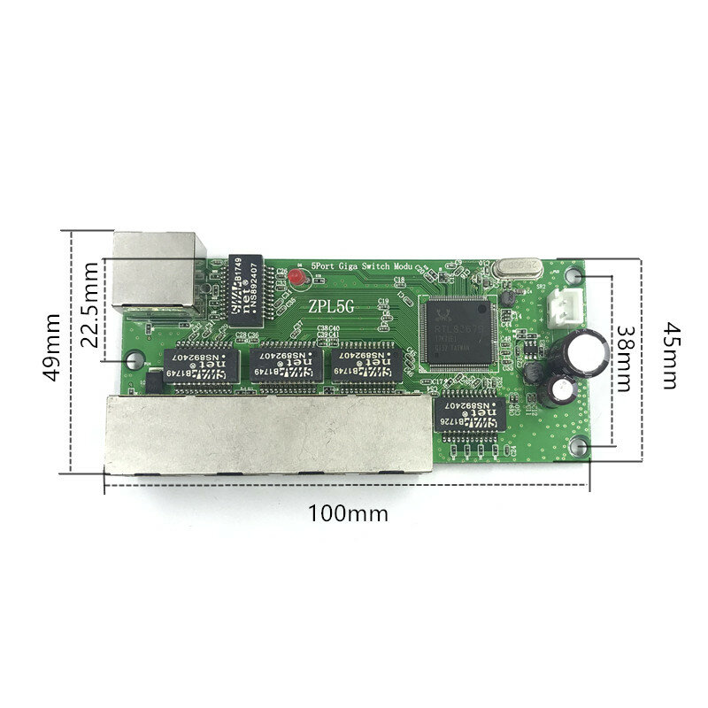 5 포트 기가비트 스위치 모듈은 LED 라인 5 포트 10/100/1000 m PCBA 마더 보드 접촉 포트 미니 스위치 모듈에 널리 사용됩니다.