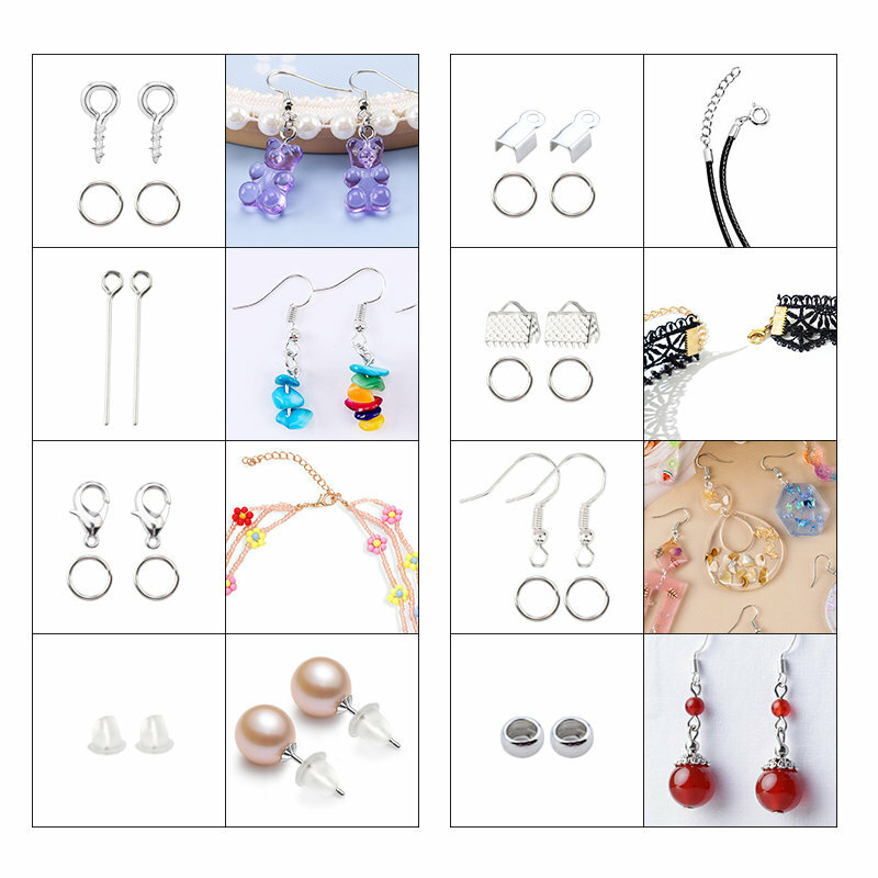 Jewelry Making Supplies Kit with Jewelry Tools Open Jump Rings Lobster Clasps Crimp Beads Earring Hooks Accessories for Jewelry