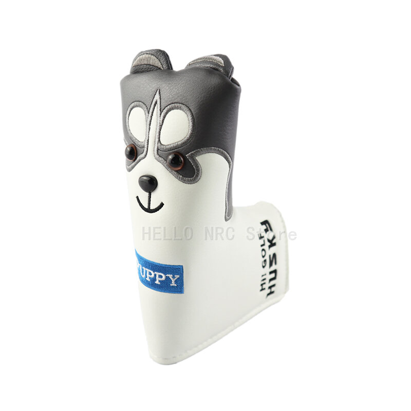 กอล์ฟคลับ Headcover ใบมีด1ชิ้นแม่เหล็กปิด Husky สไตล์น่ารัก