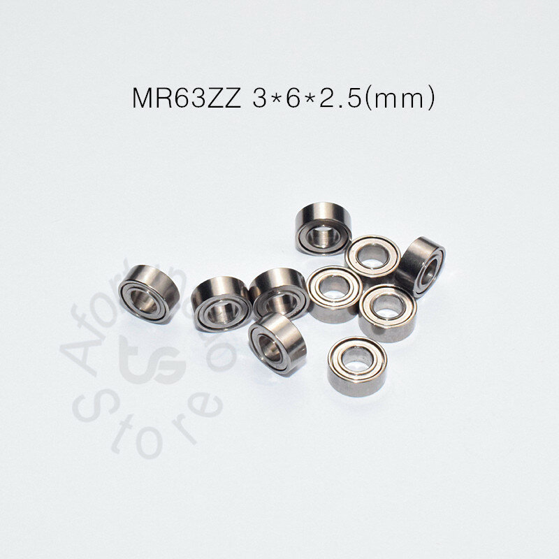 MR63ZZ Миниатюрный подшипник 10 шт. 3*6*2,5 (мм), бесплатная доставка, хромированная сталь, металл, герметичные высокоскоростные детали механического оборудования