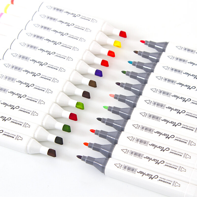 Conjunto de marcadores de esboço, kit de marcadores profissionais de 12/24/30/40/60/80 cores com caneta de cabeça dupla conjunto de canetas para desenho de arte