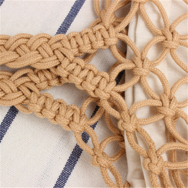 Reine Farbe Hand tragen Cross body hohl gewebte Baumwolle Schnur Strand Stroh Tasche Netz Tasche Urlaub Designer Handtaschen hohe Qualität