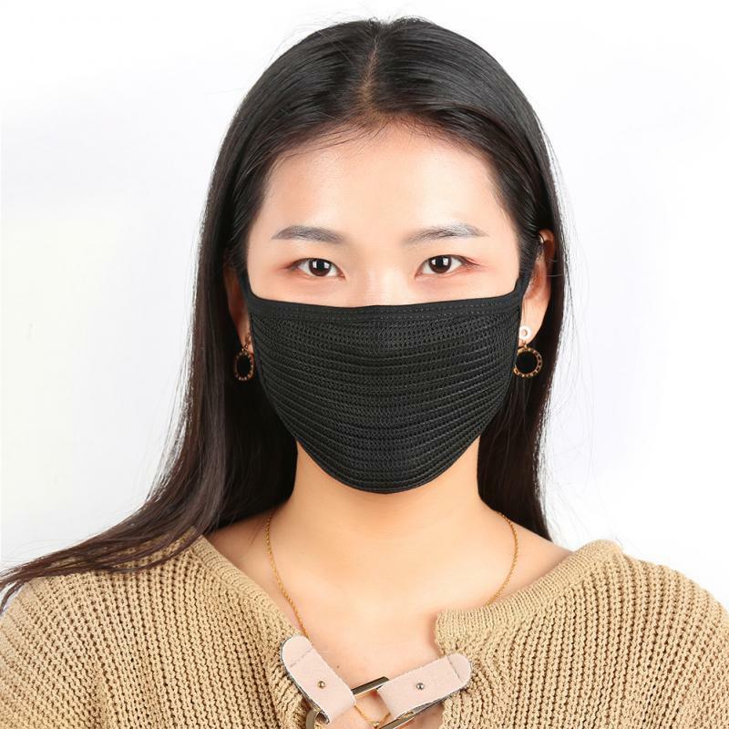 Penutup Wajah Hidung dan Mulut Anti Debu Anak-anak Hitam Dapat Digunakan Kembali Korea/Jepang