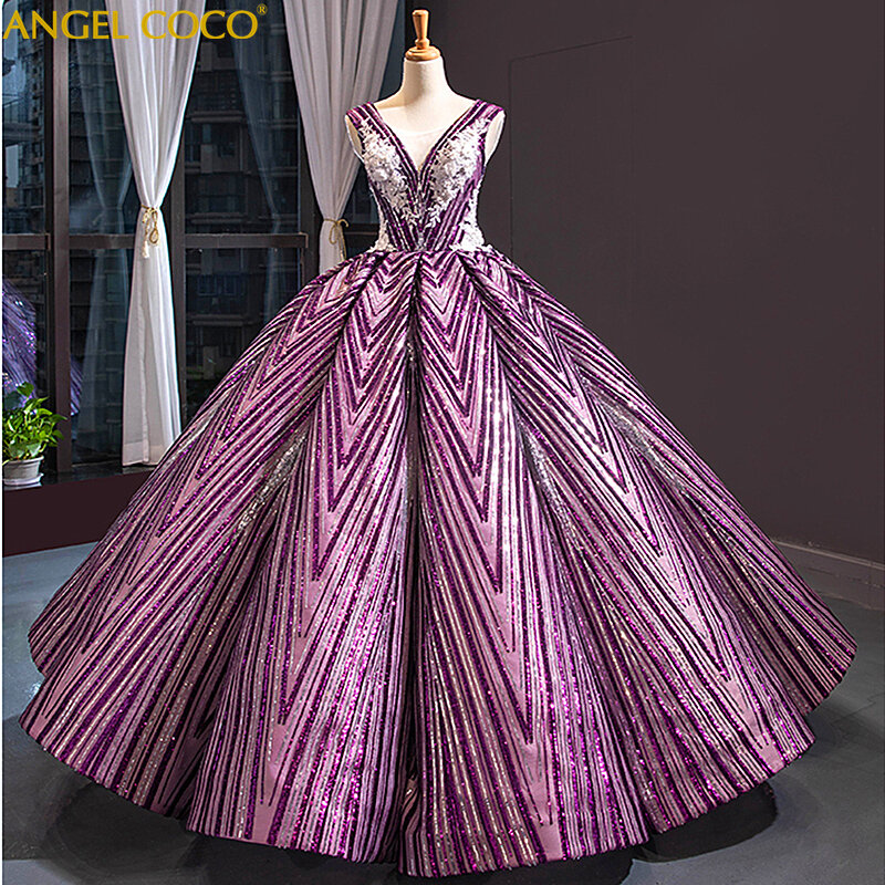 Romantyczne eleganckie suknie balowe ciążowe długi fioletowy cekiny śliczna suknia balowa Vestido De Noche Abiti Da Cerimonia Jurken Robe