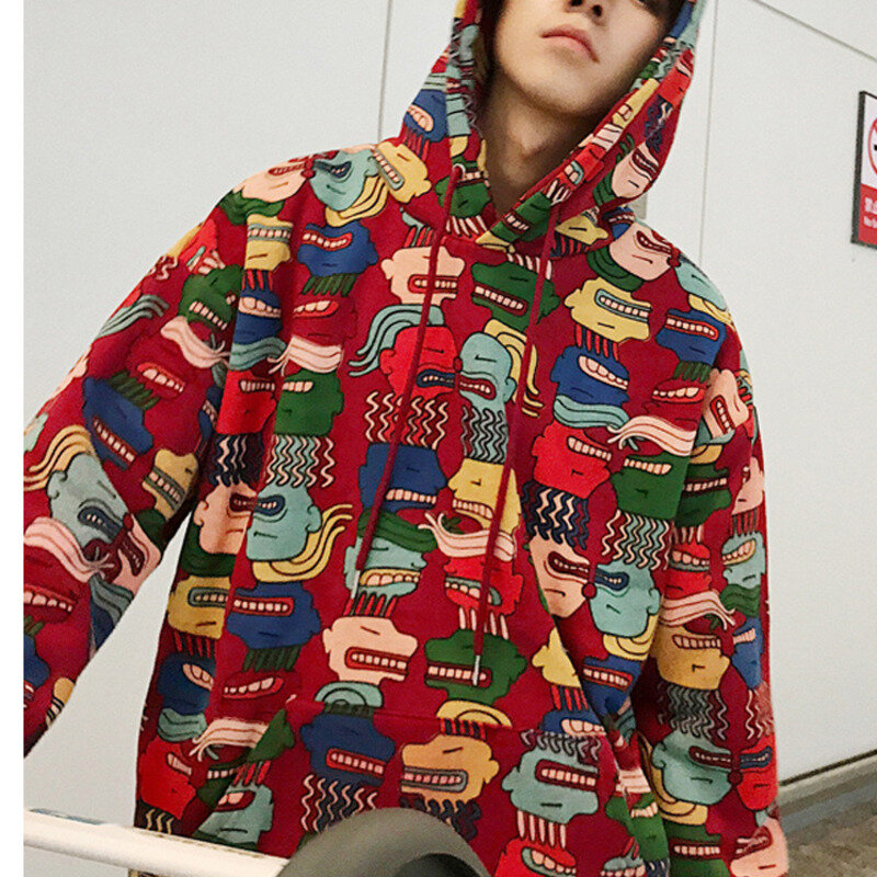Impreso suéter de los hombres y de las mujeres Sudadera con capucha Harajuku con capucha estudiante chaqueta Streetwear hombre Jersey hip-hop otoño sudaderas