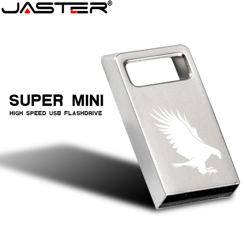 JASTER 슈퍼 미니 메탈 펜 드라이브, USB 플래시 드라이브, 64GB, 32GB, 16GB, 8GB, 4GB, 펜드라이브, 방수 실버 메모리, USB 스틱, 친구 GIF