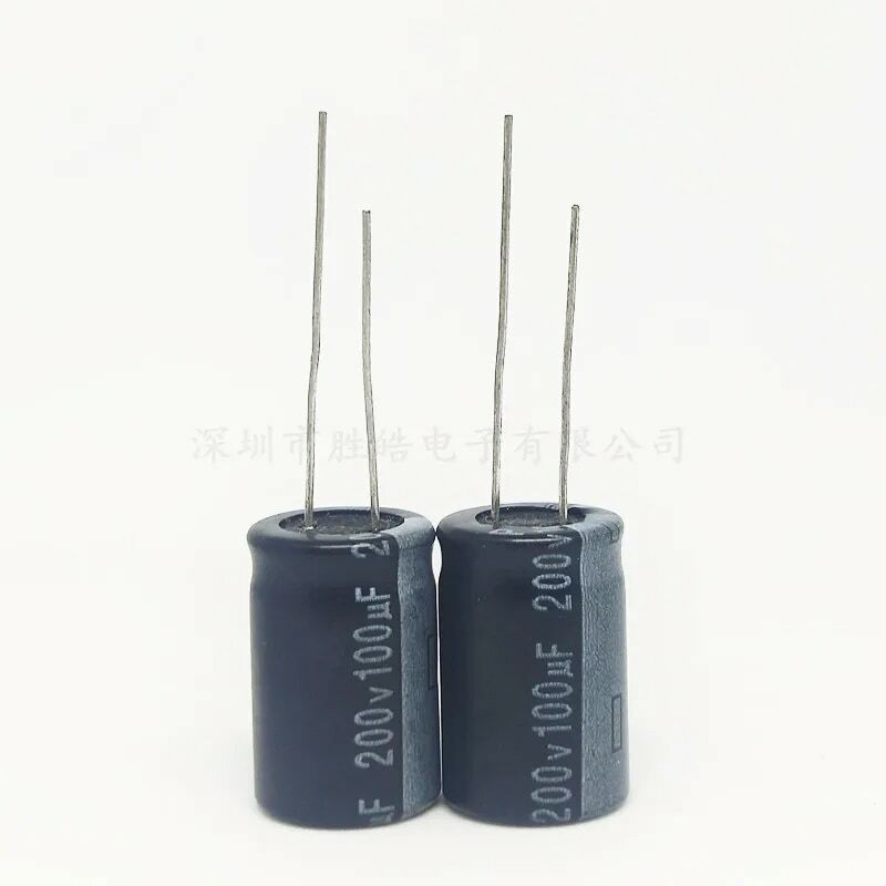5 pçs/lote alta qualidade 200v100uf novo alumínio capacitor eletrolítico 100uf200v tamanho: 16x25 (mm)