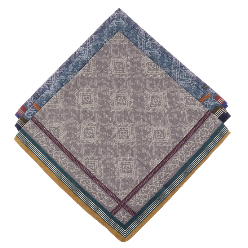 Mouchoir classique à carreaux pour hommes, 3 pièces, pochette en coton, carré