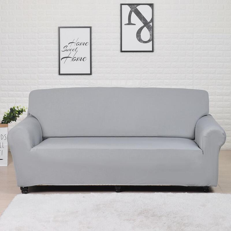 Housse extensible pour canapé, causeuse et sofa de coin, grand modèle, couleur solide et unie, 1/2/3/4 places, accessoire de meubles