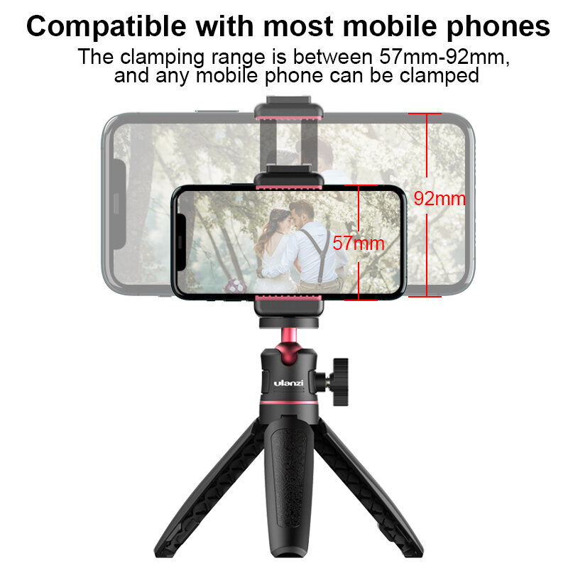 Ulanzi MT-08 DSLR SLR โทรศัพท์ Vlog ชุดขาตั้งกล้องรองเท้าเย็นโทรศัพท์ผู้ถือ Mount สำหรับไมโครโฟน LED Light Mini ขาตั้งกล้องสำหรับ iPhone 13 Sony