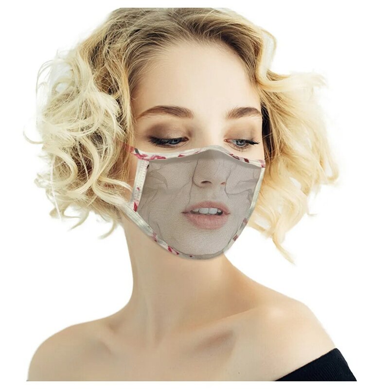 Прозрачная маска с эффектом потертости для губ, многоразовая моющаяся Пылезащитная маска для лица