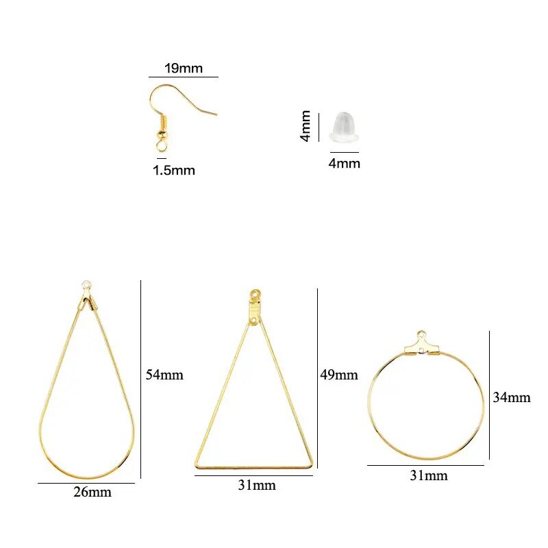 Perlengkapan Anting-Anting Simpai Tembaga Warna Emas Perak Kait Jepit Anting-Anting Simpai Kawat Telinga untuk Membuat Perhiasan DIY